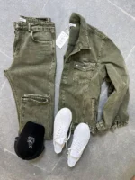 denim ensemble trendy coordinated effortless style