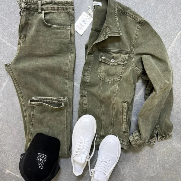 denim ensemble trendy coordinated effortless style