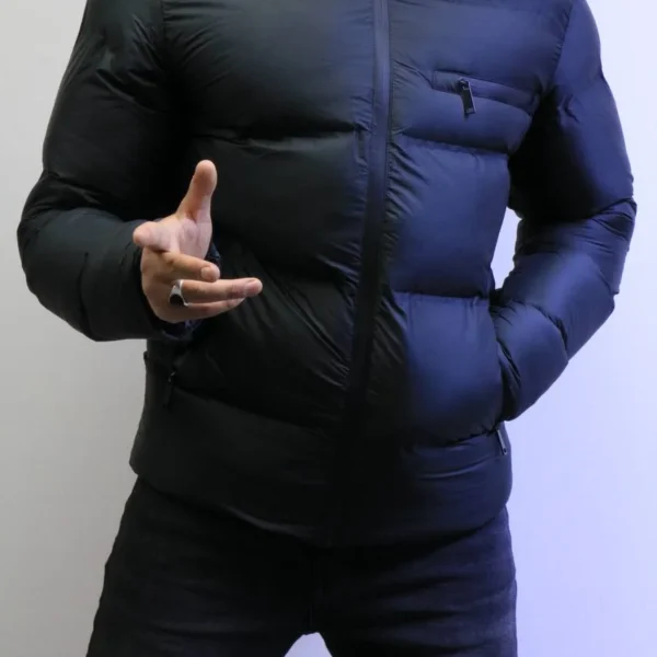 warm jacket with a modern design and a touch of luxury