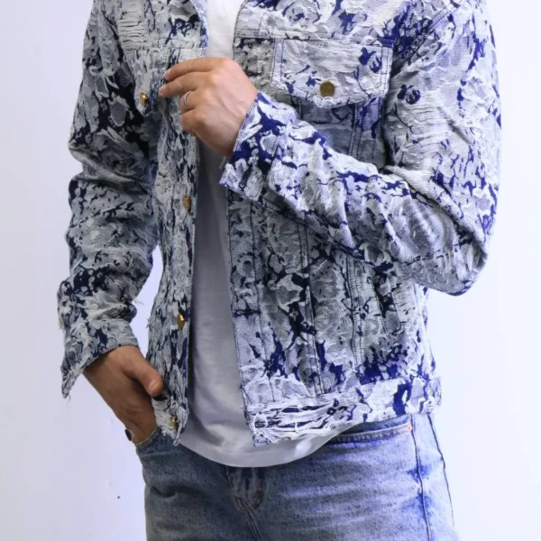 Blod Blue Rose Denim Jacket for men – Limited Edition