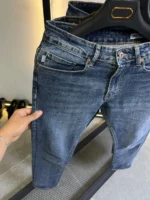 slim simple DARK BLUE jeans modern and elegant everyday look - Image 12