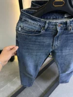 slim simple DARK BLUE jeans modern and elegant everyday look - Image 6