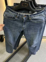 slim simple DARK BLUE jeans modern and elegant everyday look - Image 3