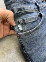 slim simple DARK BLUE jeans modern and elegant everyday look - Image 2