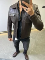 ZAC Men’s Brown Leather Jacket – Premium Designer CLASSIC  Style - Image 14