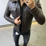 ZAC Men’s Brown Leather Jacket – Premium Designer CLASSIC  Style
