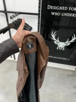 ZAC Men’s Brown Leather Jacket – Premium Designer CLASSIC  Style - Image 6