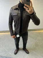 ZAC Men’s Brown Leather Jacket – Premium Designer CLASSIC  Style - Image 7