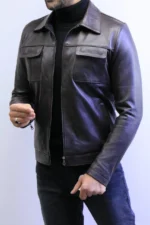 ZAC Men’s Brown Leather Jacket – Premium Designer CLASSIC  Style - Image 19