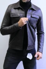 ZAC Men’s Brown Leather Jacket – Premium Designer CLASSIC  Style - Image 22