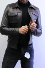 ZAC Men’s Brown Leather Jacket – Premium Designer CLASSIC  Style - Image 24