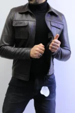 ZAC Men’s Brown Leather Jacket – Premium Designer CLASSIC  Style - Image 25