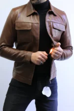 ZAC Men’s Brown Leather Jacket – Premium Designer CLASSIC  Style - Image 29