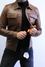 ZAC Men’s Brown Leather Jacket – Premium Designer CLASSIC  Style - Image 30