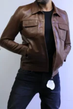 ZAC Men’s Brown Leather Jacket – Premium Designer CLASSIC  Style - Image 39