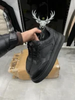 Men’s Full Black Shoes – Textured Leather, Soft Insole - Image 18