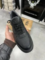 Men’s Full Black Shoes – Textured Leather, Soft Insole - Image 15