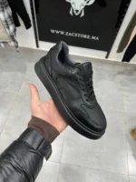 Men’s Full Black Shoes – Textured Leather, Soft Insole - Image 4