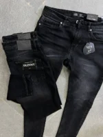 Stretch dark gray slim jeans for men , Modern Fit - Image 7