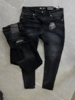 Stretch dark gray slim jeans for men , Modern Fit - Image 6