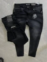 Stretch dark gray slim jeans for men , Modern Fit - Image 5