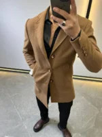 Camel Wool Coat —Premium Classic Fit , Modern Minimal Cut - Image 9