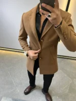 Camel Wool Coat —Premium Classic Fit , Modern Minimal Cut - Image 10