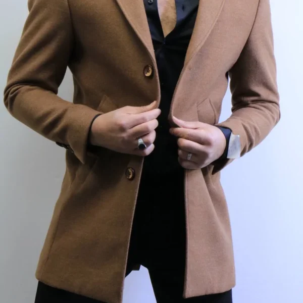 Camel Wool Coat —Premium Classic Fit , Modern Minimal Cut