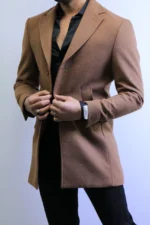 Camel Wool Coat —Premium Classic Fit , Modern Minimal Cut - Image 3
