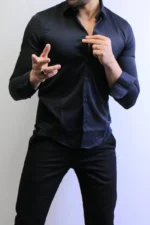 Black stretch shirt - slim Fit Edition