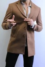 Camel Wool Coat —Premium Classic Fit , Modern Minimal Cut - Image 2