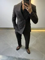 Men’s Slim Fit Double-Breasted Suit – Elegant Formal Outfit - Image 4