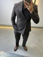 Men’s Slim Fit Double-Breasted Suit – Elegant Formal Outfit - Image 2