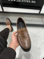 Men’s Classic Brown Leather Loafers – Comfortable Slip-On Dress Shoes