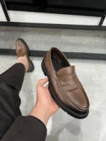 Men’s Classic Brown Leather Loafers – Comfortable Slip-On Dress Shoes - Image 11