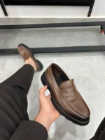 Men’s Classic Brown Leather Loafers – Comfortable Slip-On Dress Shoes - Image 4