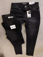 Stretch dark gray slim jeans for men , Modern Fit