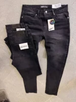 Stretch dark gray slim jeans for men , Modern Fit - Image 11