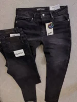 Stretch dark gray slim jeans for men , Modern Fit - Image 4