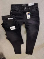 Stretch dark gray slim jeans for men , Modern Fit - Image 3