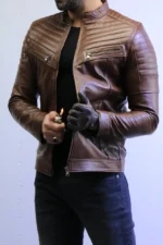 Brown Leather Jacket – Classic Slim Fit Style ZACSTORE - Image 4