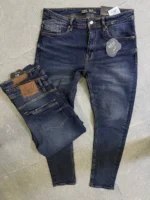 slim simple DARK BLUE jeans modern and elegant everyday look - Image 4