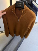 Men's Classic Quarter-Zip Sweater - Premium Knitwear for a Professional Look - Image 17