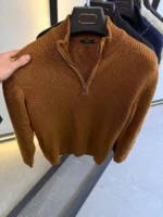 Men's Classic Quarter-Zip Sweater - Premium Knitwear for a Professional Look - Image 15