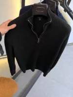 Men's Classic Quarter-Zip Sweater - Premium Knitwear for a Professional Look - Image 8