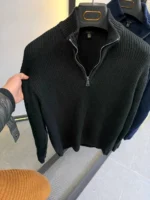 Men's Classic Quarter-Zip Sweater - Premium Knitwear for a Professional Look - Image 16