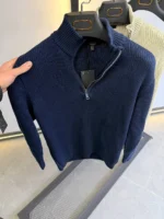 Men's Classic Quarter-Zip Sweater - Premium Knitwear for a Professional Look - Image 11