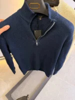 Men's Classic Quarter-Zip Sweater - Premium Knitwear for a Professional Look - Image 5