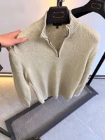 Men's Classic Quarter-Zip Sweater - Premium Knitwear for a Professional Look - Image 7