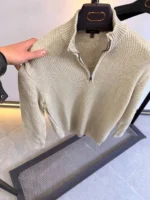 Men's Classic Quarter-Zip Sweater - Premium Knitwear for a Professional Look - Image 6